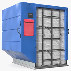 3D Air Cargo Container ULD LD 2 Blue model