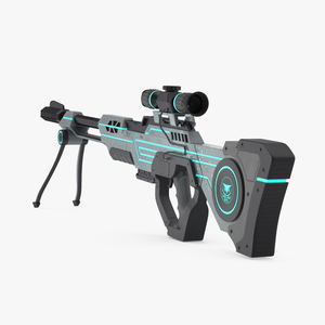 3D Futuristic Sniper Rifle Polar Owl model