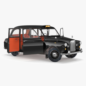 Vintage London Taxi Cab FX4 Rigged 3D model