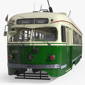 Classic Tram Green Beige 3D model