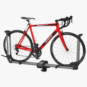 3D model Thule Helium Aluminum Platform with Road Bike