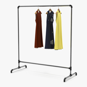 3D model Iron Clothing Rack 4