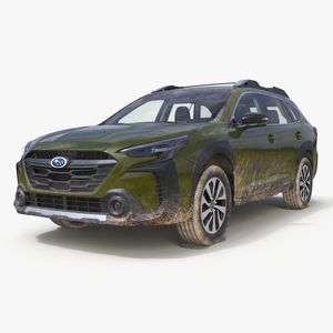 Subaru Outback 2025 Green Dirty Simplified 3D