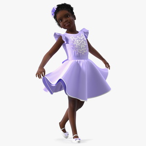 Dancing Girl Child in Dress 3D