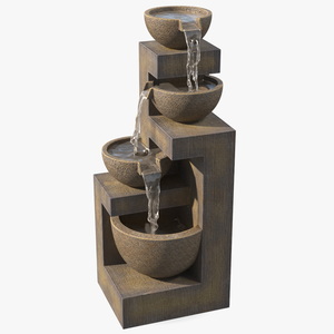 3D Garden Fountain Three Tier