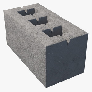 Concrete Pillar Brick 3 Slots 3D model