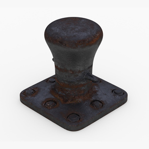 3D model Mooring Bollard Black Old