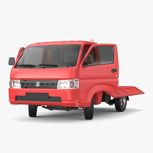 Suzuki Carry Truck Red Rigged 3D model