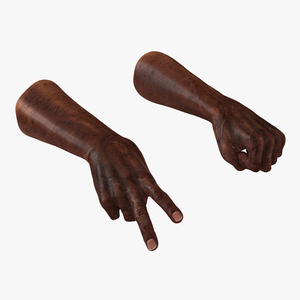 3D Old African Man Hands Rigged model