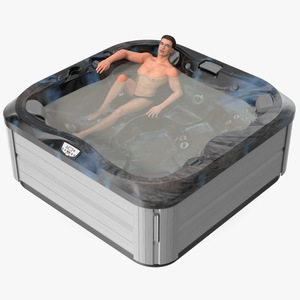 3D Hot Tub with Man