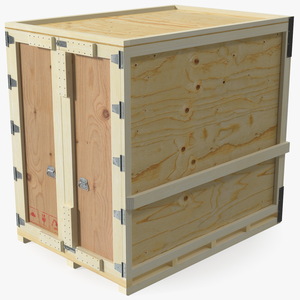 3D Wooden Shipping Crate