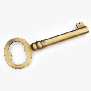 3D model Simple Door Key Gold