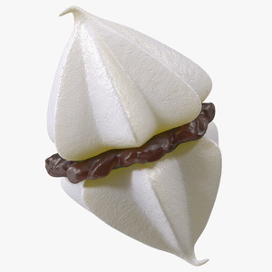 Double Meringue White with Chocolate Filling 3D model