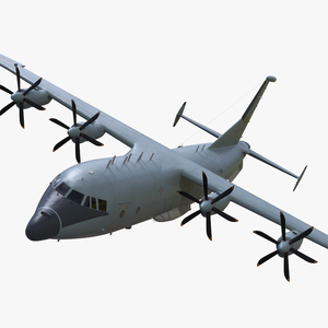 Medium Military Transport Aircraft Shaanxi Y 9 Rigged for Maya 3D