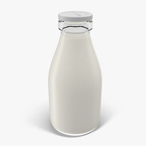 Milk Glass Pint Bottle 3D