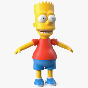 3D Bart Simpson Character Rigged for Cinema 4D model