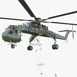 3D Heavy Lift Helicopter Sikorsky S-64 Skycrane Rigged