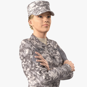 3D Female Soldier Military ACU Fur