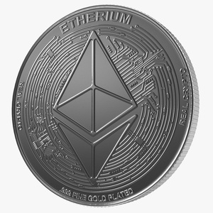 Ethereum ETH Silver Coin 3D model