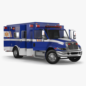 International Durastar Ambulance Truck Rigged for Cinema 4D 3D model