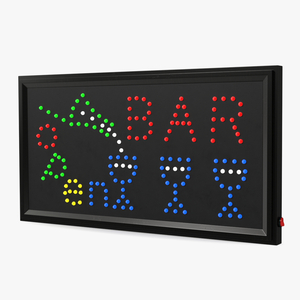 LED Bar Open Neon Light Business Sign 3D