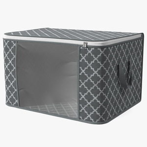 3D Foldable Storage Box Grey Empty