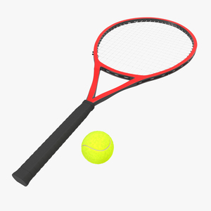 3D Tennis Racket and Ball with Fur