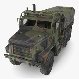 Military Medium Cargo Truck 6x6 with Tent Dusty 3D