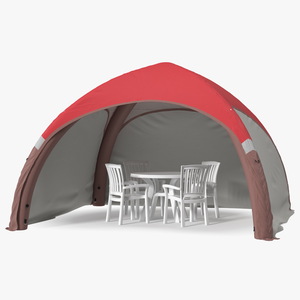 Inflatable Shelter with Plastic Table 3D