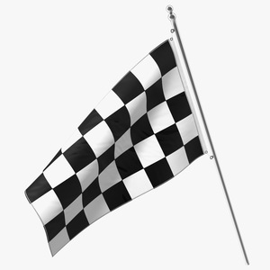 3D Checkered Racing Flag