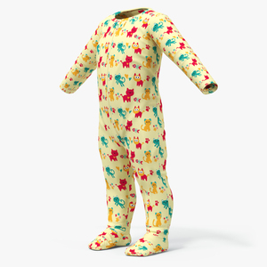 Pajamas for One Year Old Baby 3D model