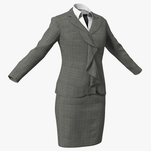 3D Womens Business Suit with Skirt