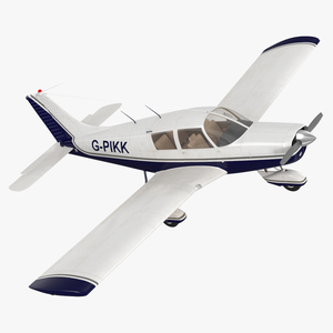 Four Seat Light Aircraft Piper PA-28 Rigged for Cinema 4D 3D