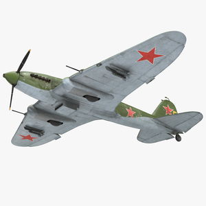 3D Ilyushin Il 2 WWII Soviet Attack Aircraft Rigged model