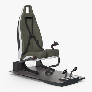 3D Helicopter Pilot Seat with Control Sticks