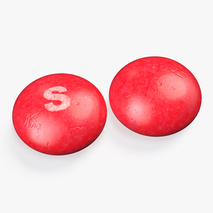 3D Skittles Candy Red model