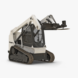 3D Compact Tracked Loader Bobcat With Brush Saw Rigged