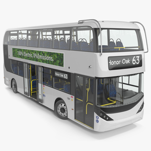 Urban Double Decker White Rigged 3D