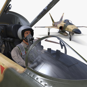 Iranian HESA Saeqeh Fighter Aircraft with Pilot 3D