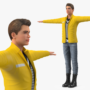 3D Teenage Boy Fashionable Style T Pose