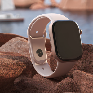3D model Apple Watch Series 10 Rose Gold with Rubber Strap and Display Off