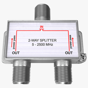 3D Coaxial Cable 2 Way Splitter model