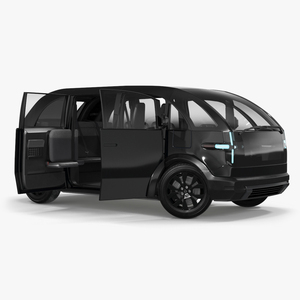 Electric Minibus Premium Black Rigged 3D