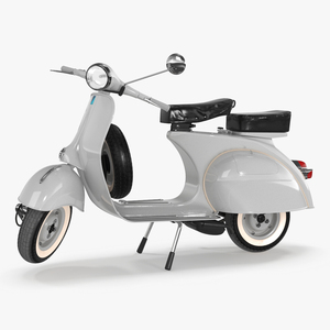 3D model Retro Scooter Vespa 125 Grey Rigged