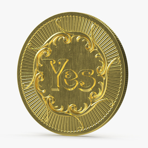 3D model Yes No Decision Coin Gold