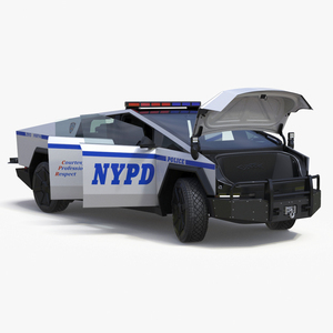 Tesla Cybertruck NYPD Rigged for Maya 3D