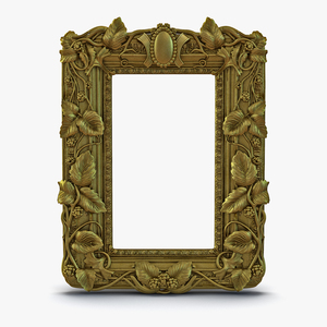 3D Baroque Picture Frame 3 model