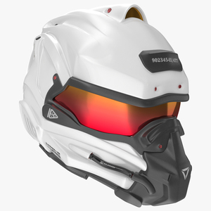 Sci-Fi Futuristic Tactical Helmet White 3D model