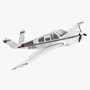 Propeller Aircraft Beechcraft Bonanza S35 Rigged for Cinema 4D 3D