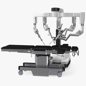 Surgical Robotic System da Vinci SI Rigged with Operating Table for Cinema 4D 3D